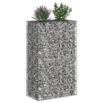 Gabionen-Hochbeet 90 x 50 x 150 cm Verzinkter Stahl Silber