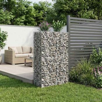 Gabionen-Hochbeet 90 x 50 x 150 cm Verzinkter Stahl Silber
