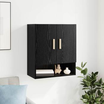ARDEBO.de - Wandschrank 60 x 31 x 70 cm Holzwerkstoff Schwarz Eichen-Optik
