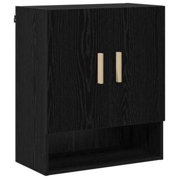 Wandschrank 60 x 31 x 70 cm Holzwerkstoff Schwarz Eichen-Optik