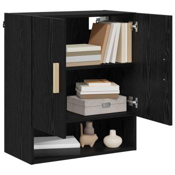 Wandschrank 60 x 31 x 70 cm Holzwerkstoff Schwarz Eichen-Optik