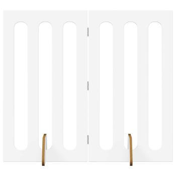 Faltbarer Haustierzaun 2 stk. Weiß 100,5 x 38 x 90 cm