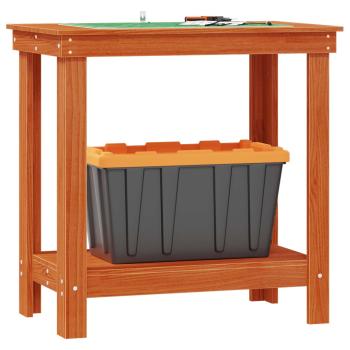 Werkbank Wachsbraun 80 x 50 x 80 cm Massives Kiefernholz