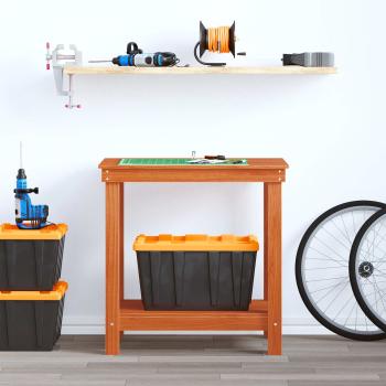 Werkbank Wachsbraun 80 x 50 x 80 cm Massives Kiefernholz
