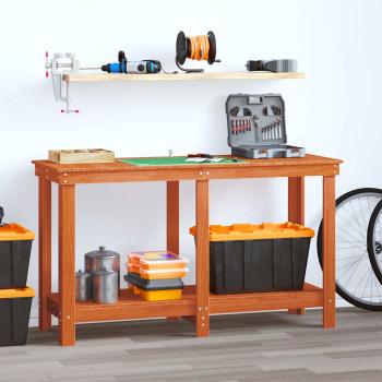 ARDEBO.de - Werkbank Wachsbraun 140 x 50 x 80 cm Massives Kiefernholz