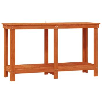 Werkbank Wachsbraun 140 x 50 x 80 cm Massives Kiefernholz