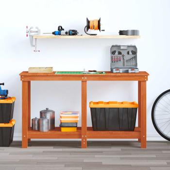Werkbank Wachsbraun 140 x 50 x 80 cm Massives Kiefernholz