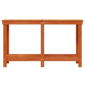 Werkbank Wachsbraun 140 x 50 x 80 cm Massives Kiefernholz