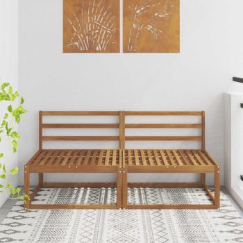 ARDEBO.de - 2 Stück Outdoor Mittelsofa Natur 158 x 83 x 73 cm