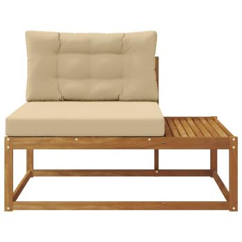 Outdoor Endsofa mit Kissen Natur 115 x 83 x 73 cm