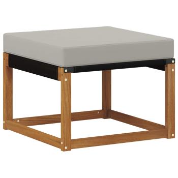 Outdoor-Fußhocker Massivholz Akazie und Textilene Stoff Natur