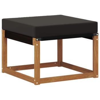 Outdoor-Fußhocker Massivholz Akazie und Textilene Stoff Natur