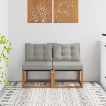ARDEBO.de - 2 stk. Outdoor Mittelsofa Massivholz Akazie und Textilene Stoff