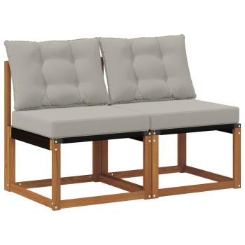 2 stk. Outdoor Mittelsofa Massivholz Akazie und Textilene Stoff