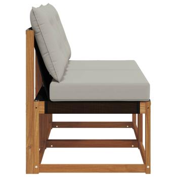 2 stk. Outdoor Mittelsofa Massivholz Akazie und Textilene Stoff