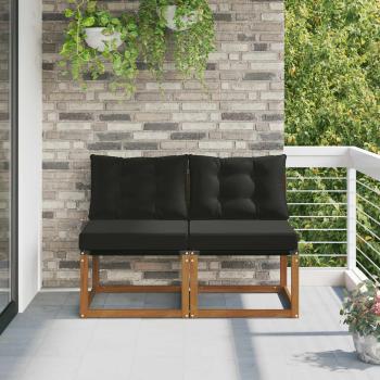 ARDEBO.de - 2 stk. Outdoor Mittelsofa Massivholz Akazie und Textilene Stoff