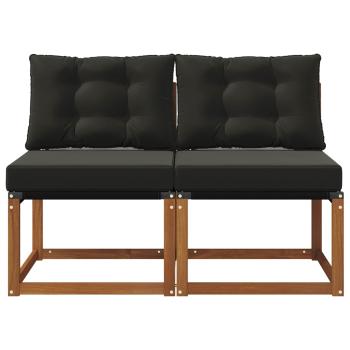 2 stk. Outdoor Mittelsofa Massivholz Akazie und Textilene Stoff