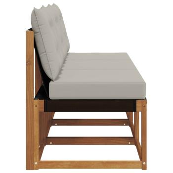 3 stk. Outdoor Mittelsofa Massivholz Akazie und Textilene Stoff