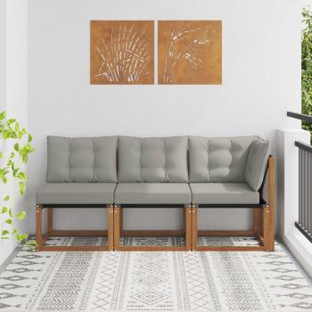 ARDEBO.de - 3 stk. Outdoor Mittel- und Ecksofa Natur