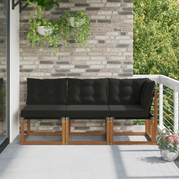 ARDEBO.de - 3 stk. Outdoor Mittel- und Ecksofa Natur