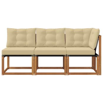 3 stk. Outdoor Mittel- und Ecksofa Natur