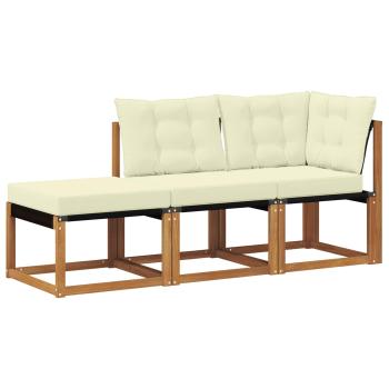 3 stk. Ecksofa-Einheiten für draußen Natur und Creme
