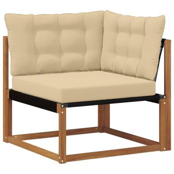 Outdoor Ecksofa Massivholz Akazie Natur