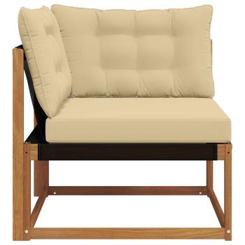 Outdoor Ecksofa Massivholz Akazie Natur