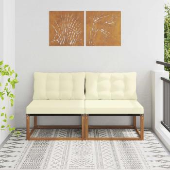 ARDEBO.de - 2 stk. Outdoor Mittelsofa Massivholz Akazie Natur