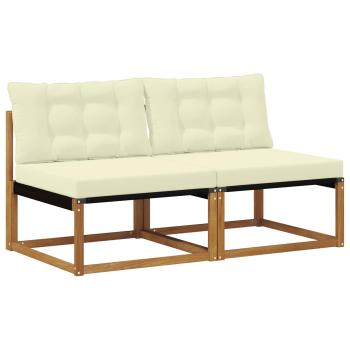 2 stk. Outdoor Mittelsofa Massivholz Akazie Natur