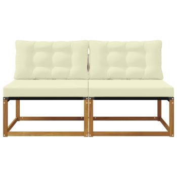 2 stk. Outdoor Mittelsofa Massivholz Akazie Natur