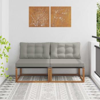 ARDEBO.de - 2 stk. Outdoor Mittelsofa Massivholz Akazie Natur