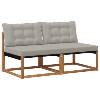 2 stk. Outdoor Mittelsofa Massivholz Akazie Natur