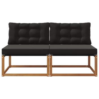 2 stk. Outdoor Mittelsofa Massivholz Akazie Natur
