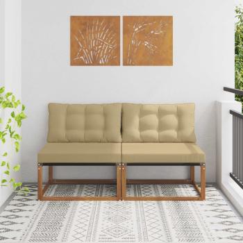 ARDEBO.de - 2 stk. Outdoor Mittelsofa Massivholz Akazie Natur