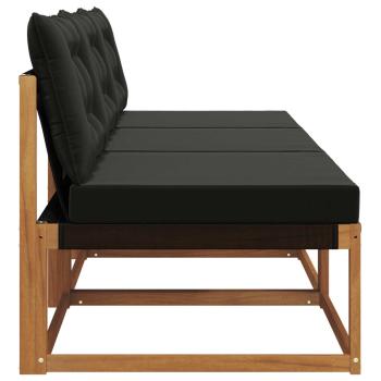 3 stk. Outdoor Mittelsofa Massivholz Akazie Natur