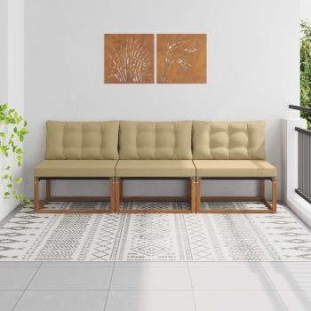 ARDEBO.de - 3 stk. Outdoor Mittelsofa Massivholz Akazie Natur