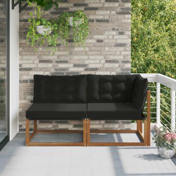 ARDEBO.de - 7 stk. Outdoor Mittel- und Ecksofa Massivholz Akazie Natur