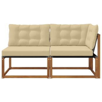 7 stk. Outdoor Mittel- und Ecksofa Massivholz Akazie Natur