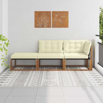 ARDEBO.de - 3 stk. Ecksofa-Einheiten für draußen Massivholz Akazie Natur