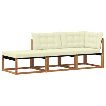 3 stk. Ecksofa-Einheiten für draußen Massivholz Akazie Natur