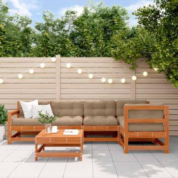 ARDEBO.de - Garten-Lounge-Set 6 stk. Wachsbraun Massives Kiefernholz