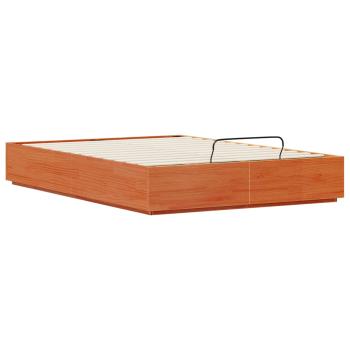Ottoman-Bettgestell mit Stauraum Wachsbraun 140 x 200 cm
