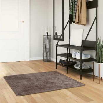 ARDEBO.de - Teppichläufer MARSA Grau 100 x 100 cm Polyester und PVC
