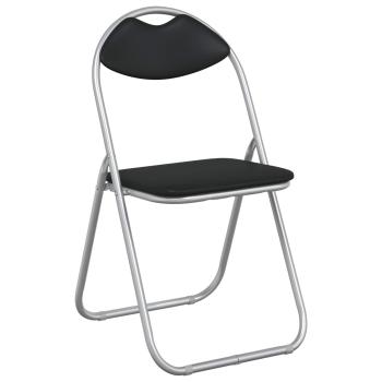 Klappstuhl 8 Stk. Kunstleder Schwarz und Grau 48 x 43,5 x 81 cm