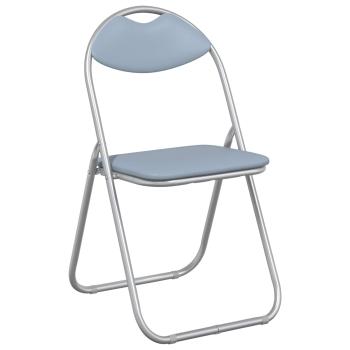 Klappstuhl 8 Stk. Kunstleder Grau 48 x 43,5 x 81 cm