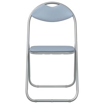 Klappstuhl 8 Stk. Kunstleder Grau 48 x 43,5 x 81 cm