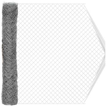 Maschendrahtzaun 2 x 20 m Glas Verzinkt