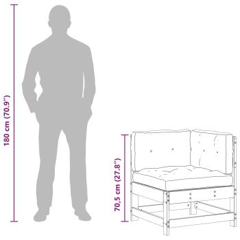 Gartenecksofa Massives Kiefernholz Wachsbraun