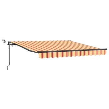 Ausziehbare Markise Gelb und Orange 350 x 250 cm Polyester